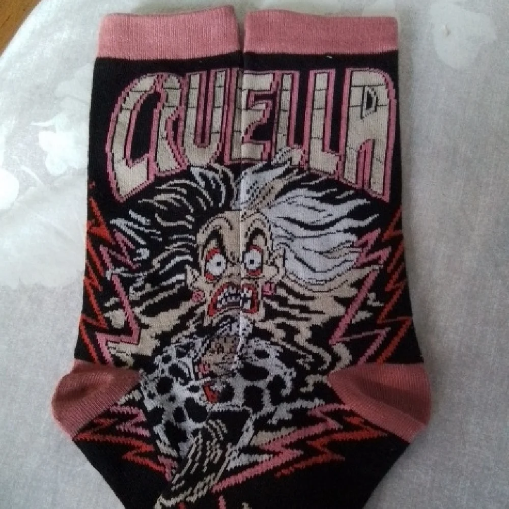 Disney Pink and Black Casual Socks Villains Collection